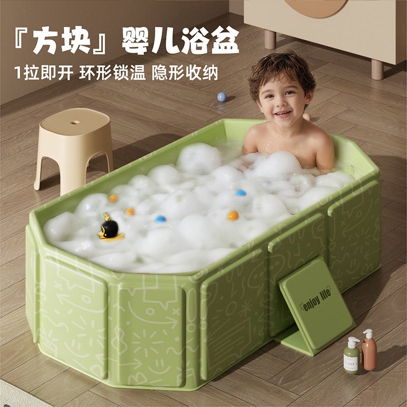 Jiasu Indoor Children And Infant Household Foldable Bathtub Baby Thickened Bathtub Extra Large And Long Bathtub - Image 2